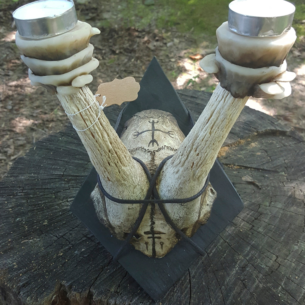 Skull-plate Candle Holder